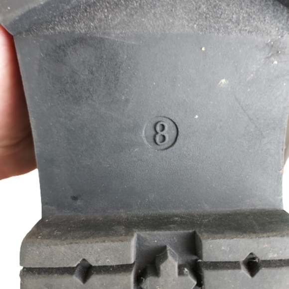 Charlotte Russe canvas combat boots with silver chain, women's size 8, black - Picture 10 of 10